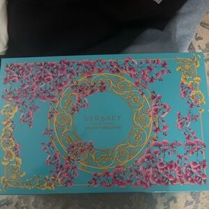 Versace Turquoise Box with Pink and Gold Accents